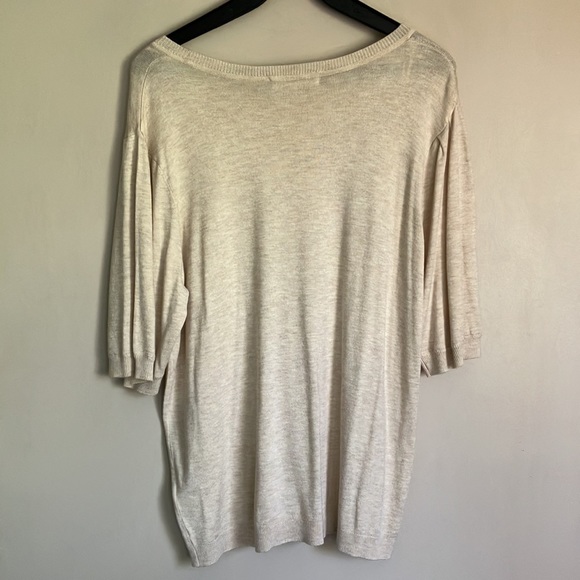 Cleo petites short sleeved knit blouse neutral beige / cream size XL - Picture 2 of 9